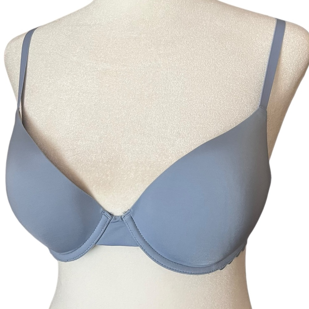Aerie Full Coverage Real Me Lightly Lined Blue Gray Bra 34 B